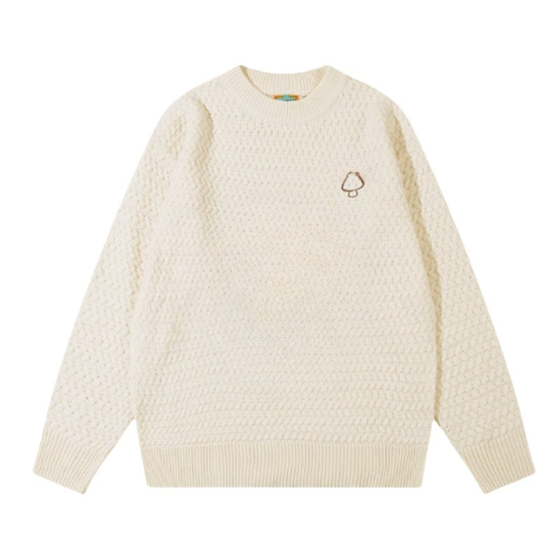 Fun Mushroom Print Knit Sweater